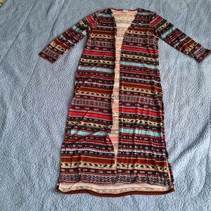 Wrangler aztec long cardigan